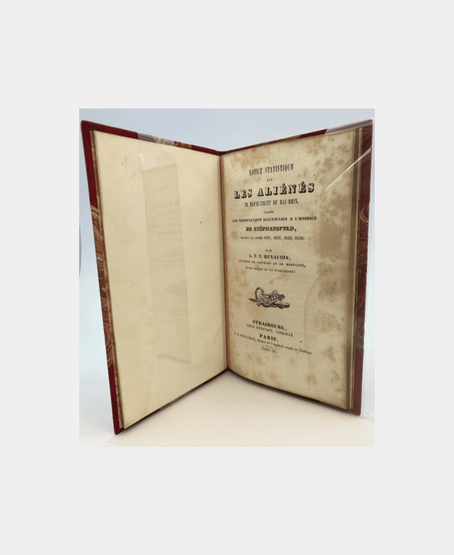 Notice statistique sur les aliénés du département du Bas-Rhin d'après les observations recueillies à l'Hospice de Shtéphansfeld, pendant les années 1836, 1837, 1838, 1839 - Hospice de Stephansfeld