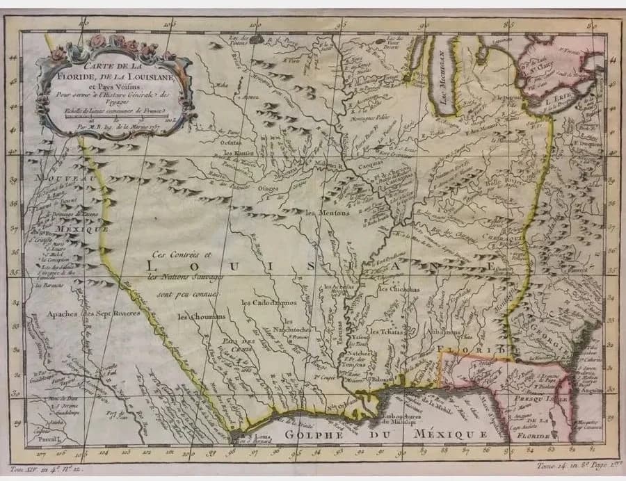 Carte De La Floride, De La Louisiane Et Pays Voisins