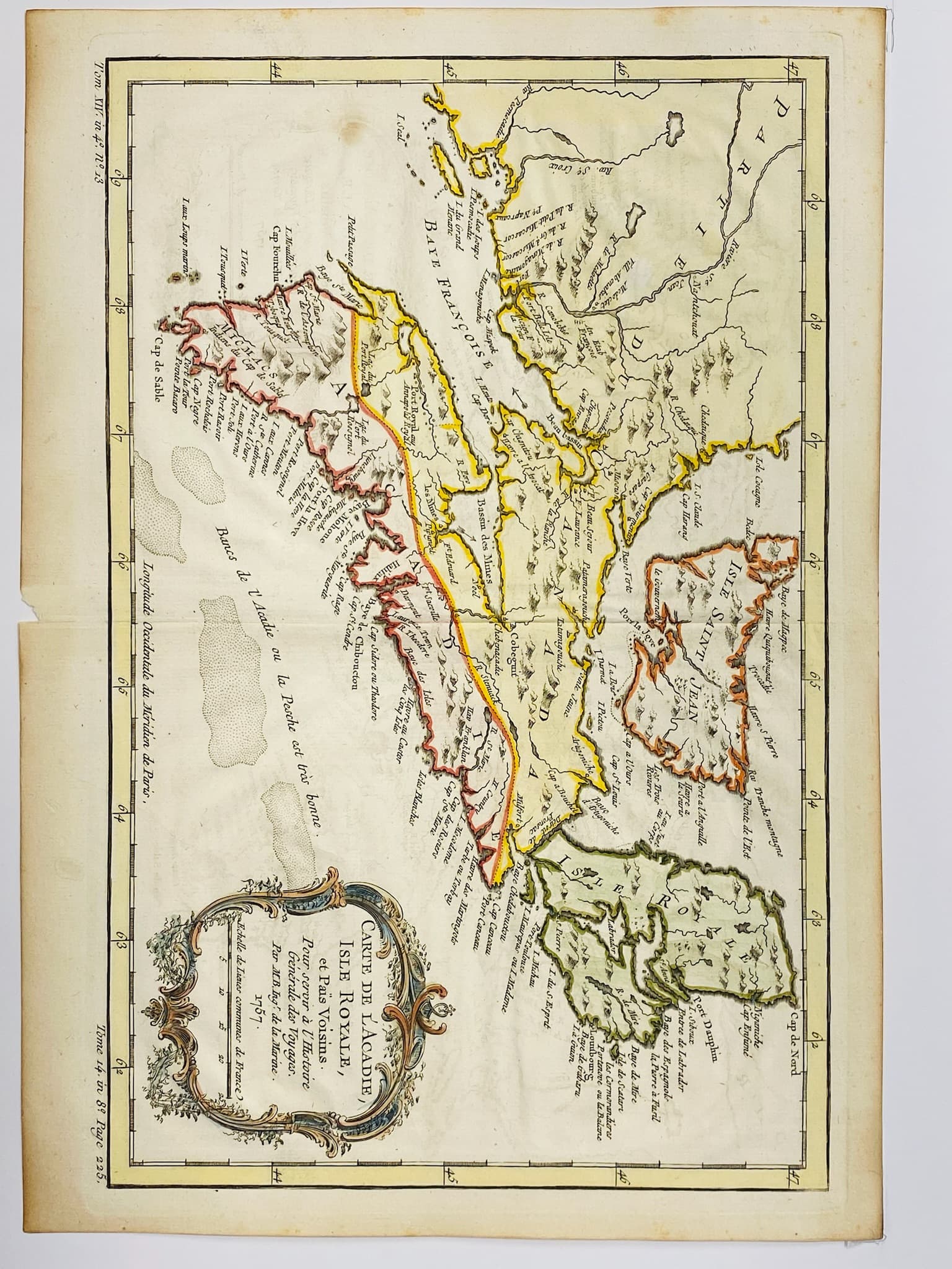 Carte de l'Acadie, Isle Royale et Païs Voisins