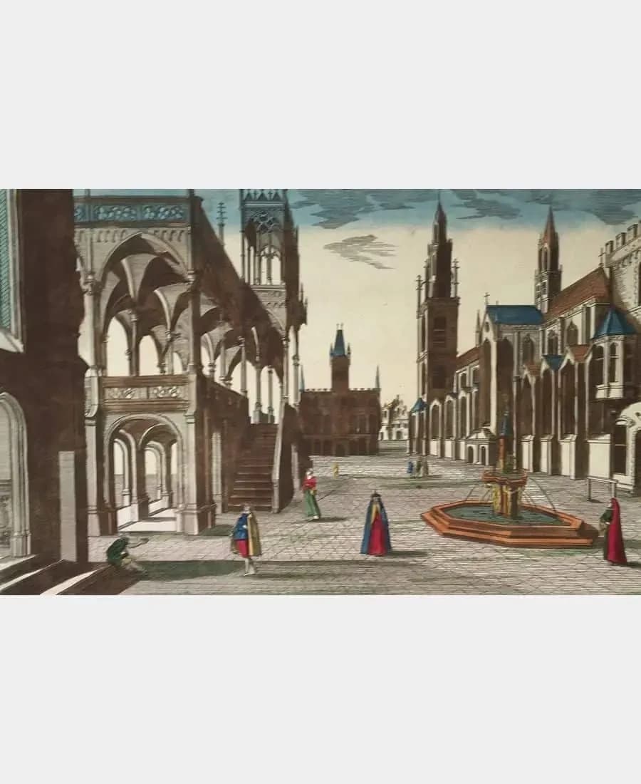 Vue de la place où l'on tient les foires et de l'édifice moderne à Venise