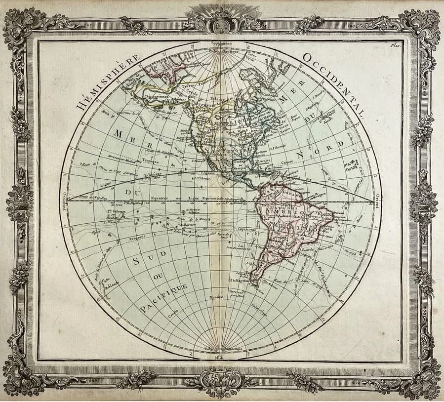 Carte des Amériques et du pôle arctique