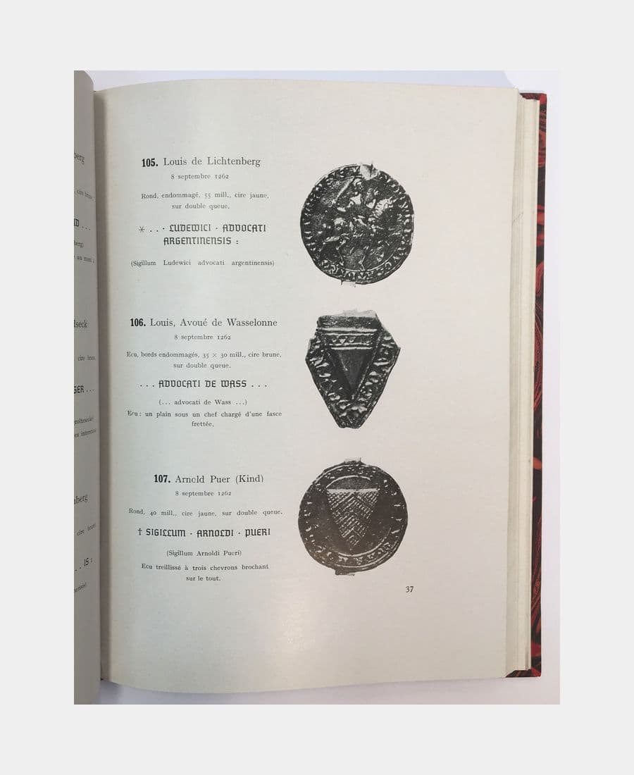 Inventaire des sceaux des Archives de la ville de Strasbourg de 1050 à 1300