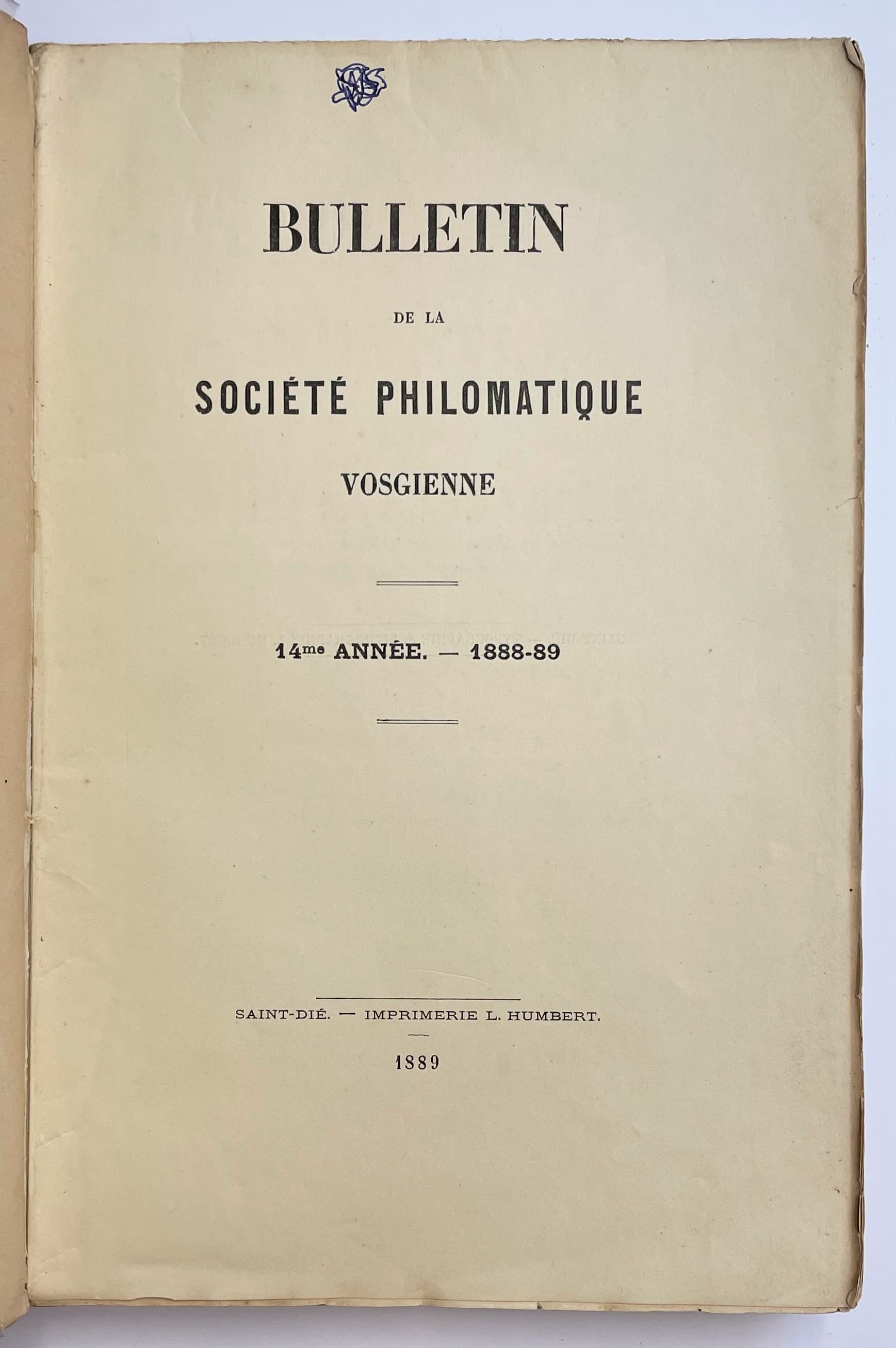 Bulletin de la Société philomatique vosgienne - 14me année - 1888-89.