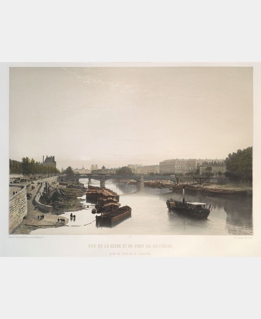 Vue de la Seine et du pont de Solférino prise du Pont de la Concorde