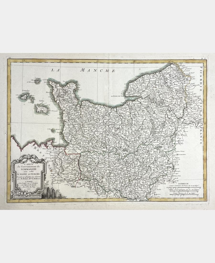 Carte du Gouvernement de Normandie avec celui du Maine et Perche