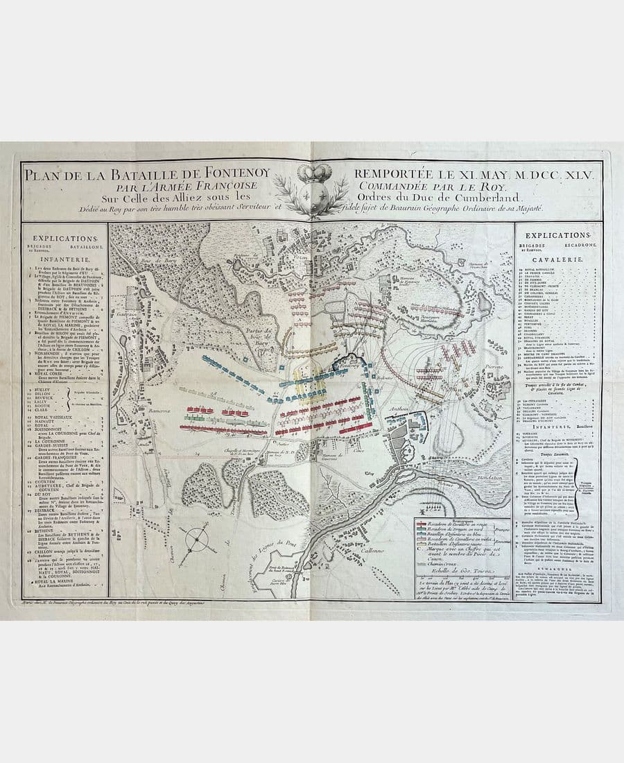 Plan de la bataille de Fontenoy remportée le XI may M.DCC.XLV par l'armée françoise