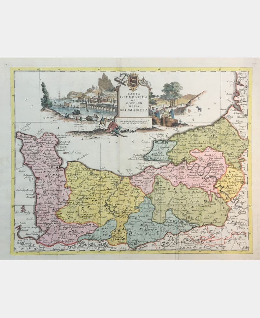 Carta geografica del governo della Normandia