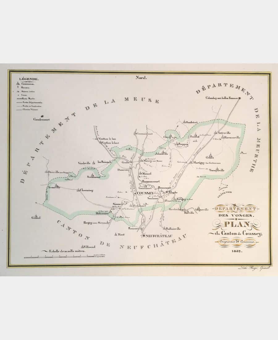 Plan du canton de Coussey.