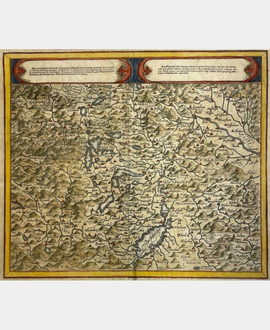 Carte de la Suisse : Die erst Tafel innhaltend das Schweytzerlandt / mit den anstossenden Ländern