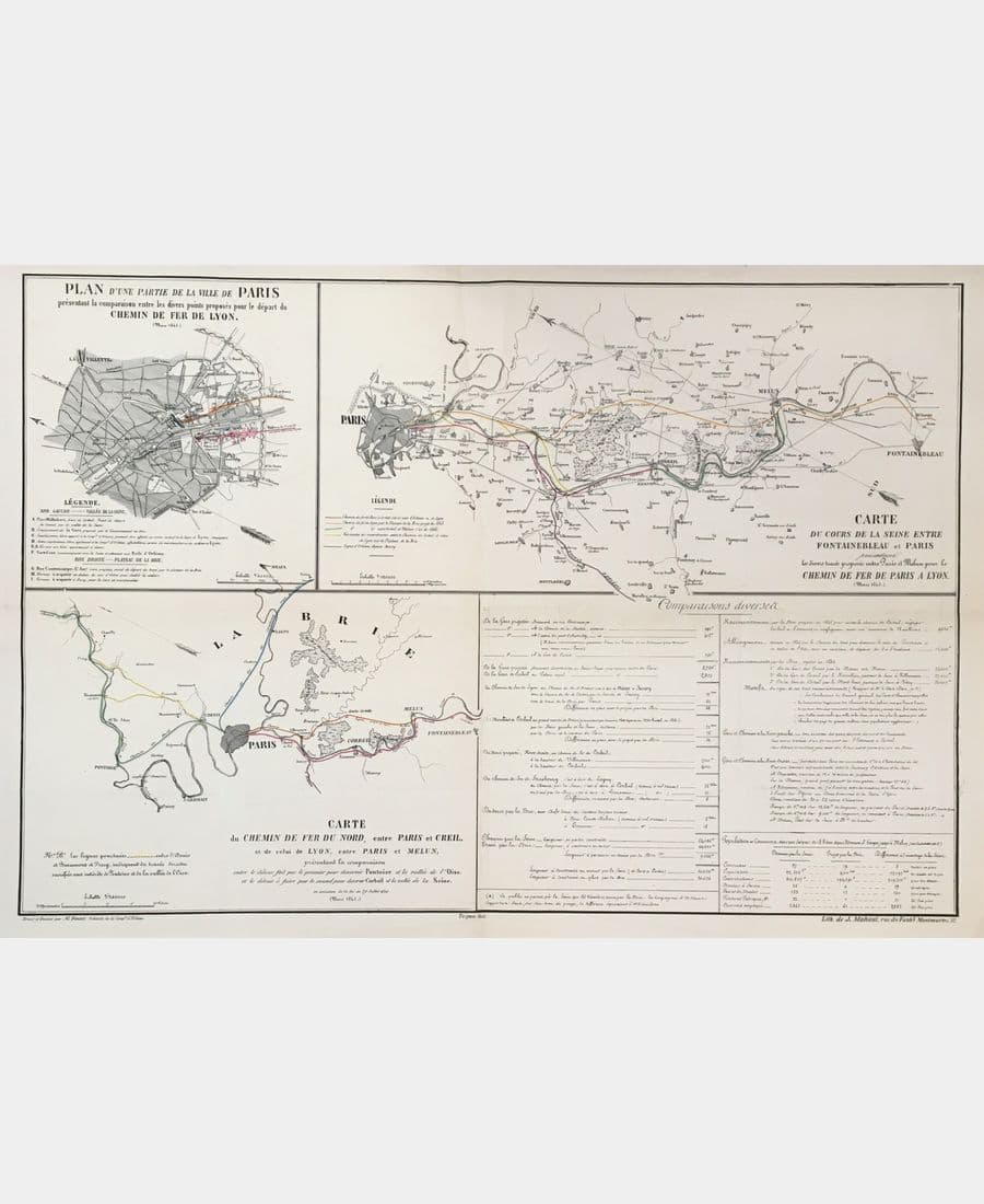 Chemin de fer (projets, chemin de fer de Lyon - chemin de fer du Nord - chemin de fer de Paris).