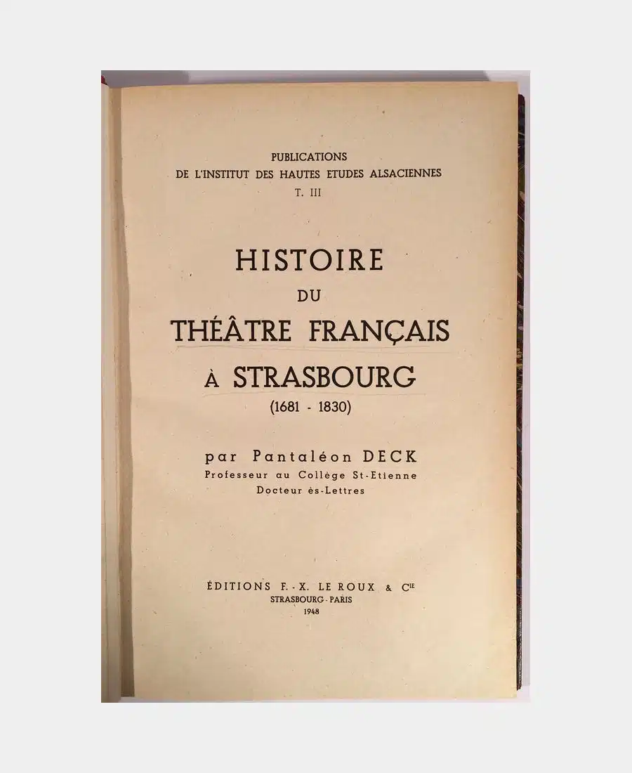 Histoire du théâtre français à Strasbourg (1681 - 1830) – Image 2