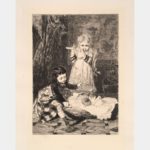 Little girls in the cradle