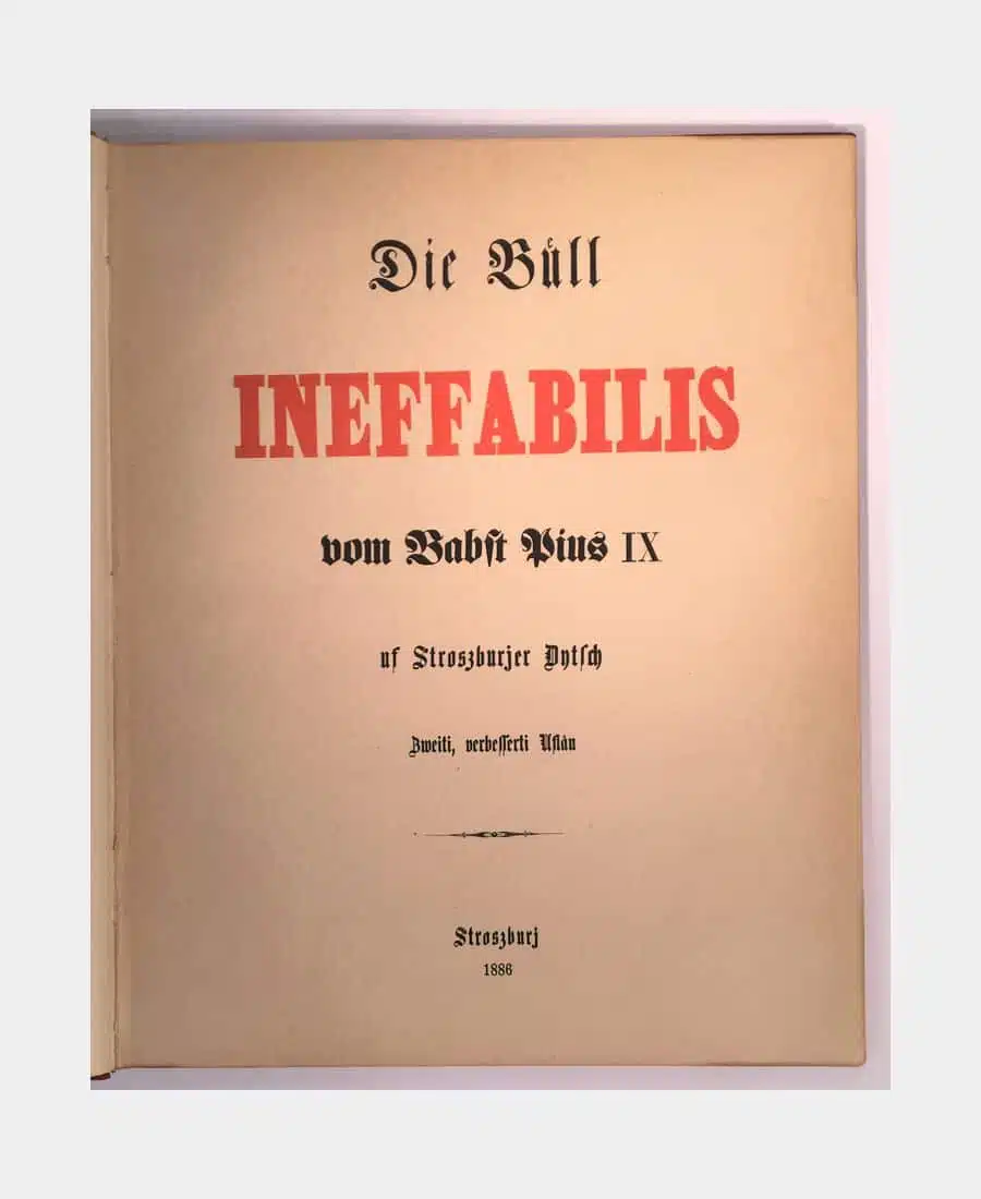 Die Büll ineffabilis vom Babst Pius IX uf Stroszburjer Dytsch. Zweiti, verbesserti Uflau. – Image 2