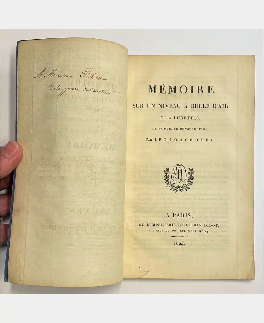 Mémoire sur un niveau à bulle d'air et à lunettes, de nouvelle construction. Mémoire sur les perfectionnements à apporter au Cercle répétiteur(…) Notes sur la Trigonométrie. – Image 2