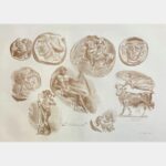 Sheet of nine antique medals