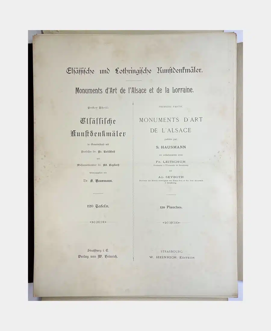 Elsässische und Lothringische Kunstdenkmäler. Monuments d`Art de l`Alsace et de la Lorraine. – Image 2