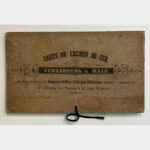 Carte du Chemin de Fer de Strasbourg à Bâle avec vues de toutes les stations, villes, villages et ruines longeant le chemin de fer