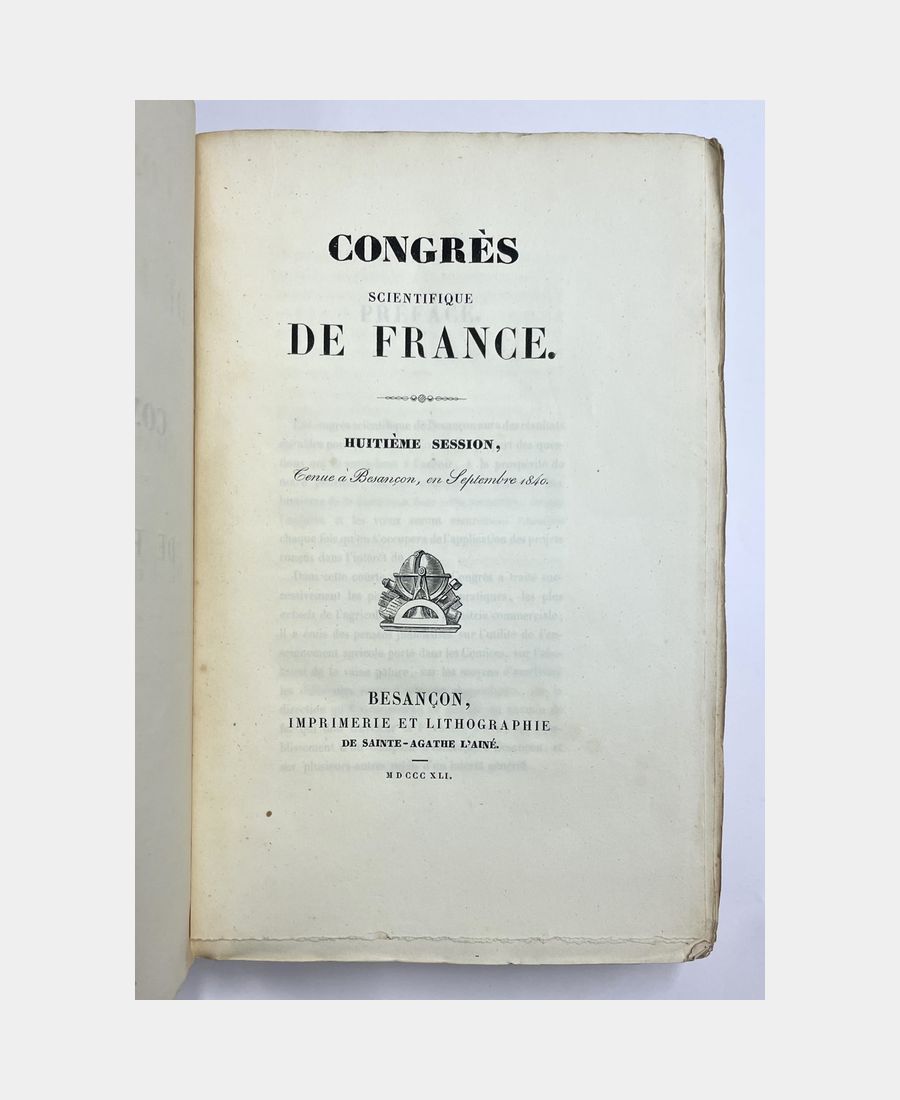 1004_2 Congrès scientifique de France. Huitième session, tenue à Besançon, en Septembre 1840. – Image 2