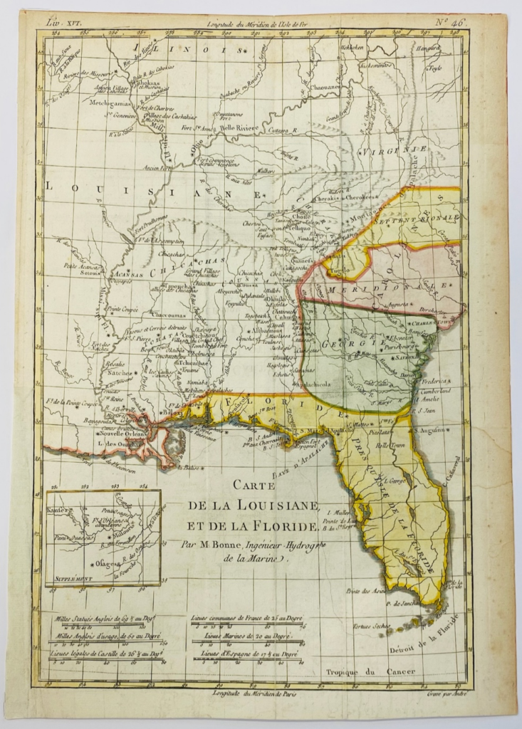 Carte de la Louisiane et de la Floride par M. Bonne - Photo principale