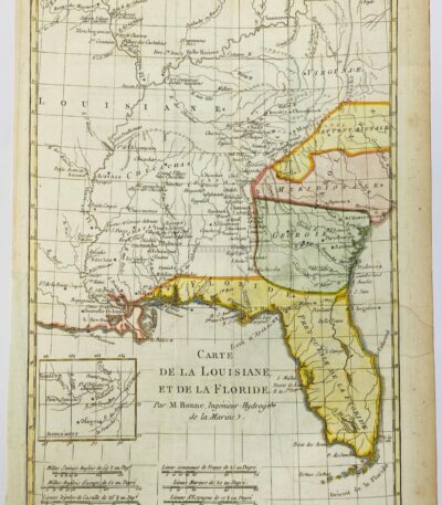 Carte de la Louisiane et de la Floride par M. Bonne - Photo principale