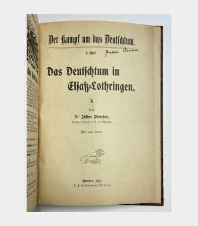 Das Deutschtum in Elsaß-Lothringen. par PETERSEN (Julius) - Photo principale